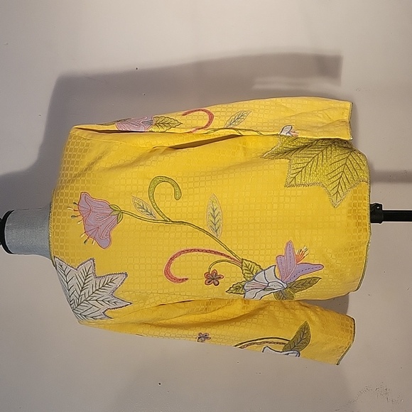 Wearable Art Indigo Moon Embroidered Asian Floral Jacket Size: S - Picture 6 of 11